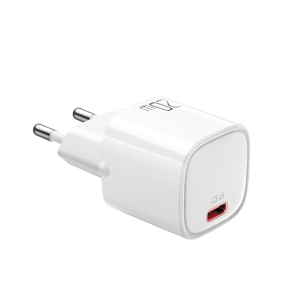Chargeur rapide PD 20 W USB-C + câble USB-C vers Lightning 1,2 m – Prise EU – Blanc